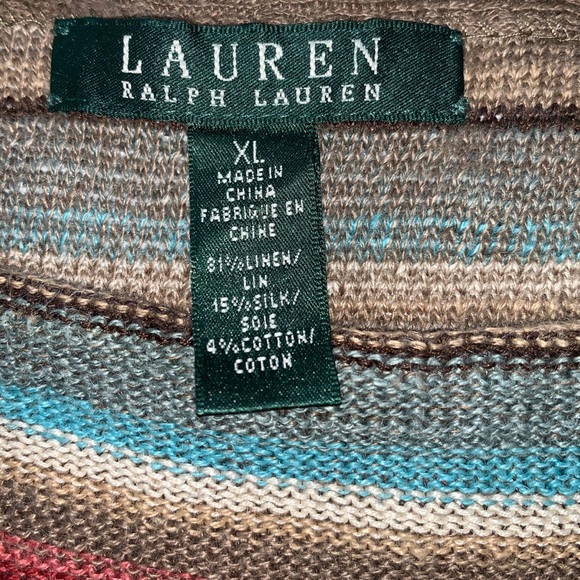 Ralph Lauren Multicolored Knit Top, EUC, XL - Picture 5 of 5